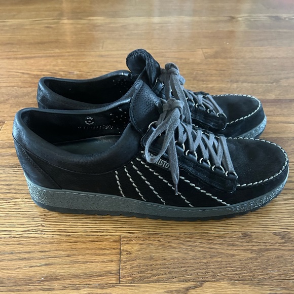 Mephisto Black Loafers Slip-Ons with Moccasin Stitching - Picture 2 of 7